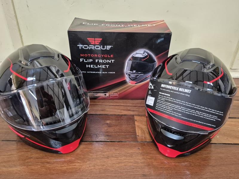 2x Brand New Torque Flip Front Helmets 
