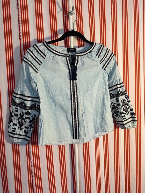 Bardot Girls Embroidered Boho Blouse