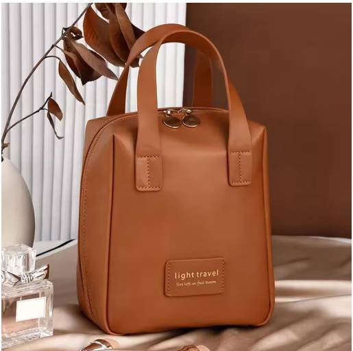 PU Leather Large Travel Makeup Organizer Bag
