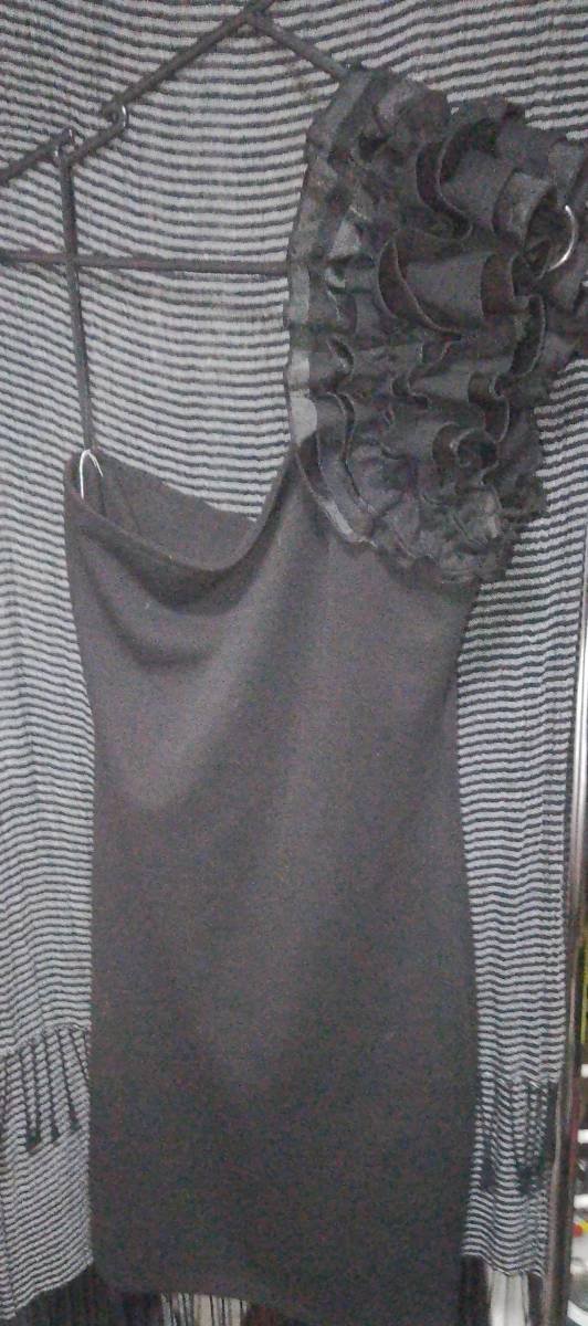 Black One-Shoulder Dress with Ruffles