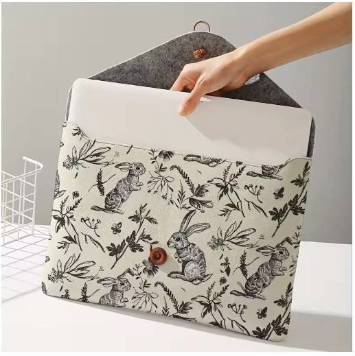 Soft Fabric Rabbit Print Laptop Cover