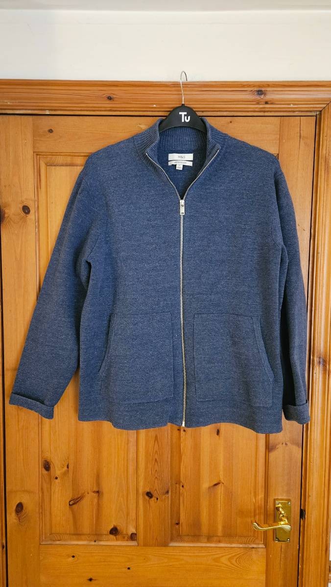 Blue Zip-Up Cardigan 
