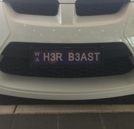Purple Personalised WA Plates - H3R B3AST