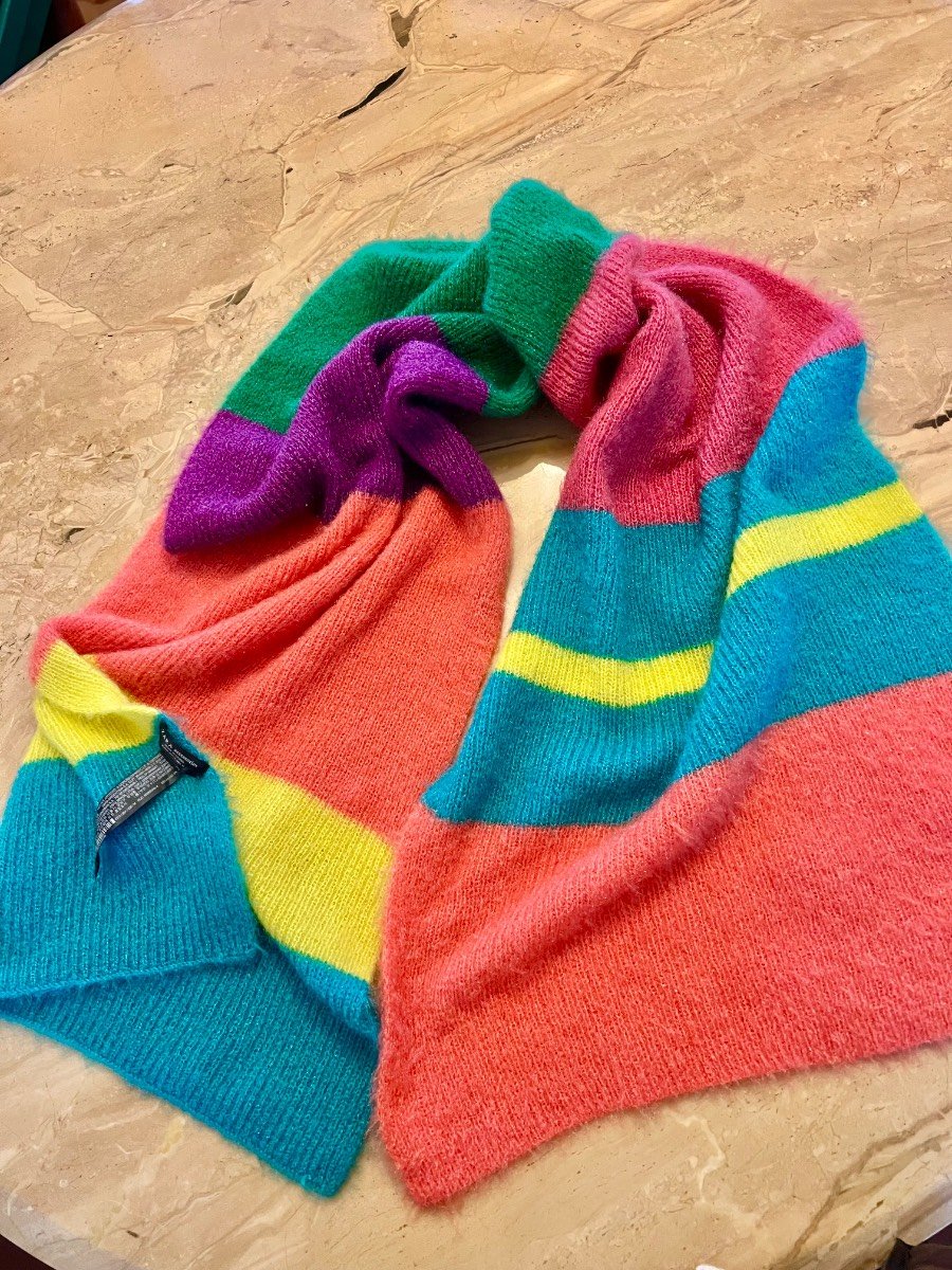 Colorful Striped Knit Scarf