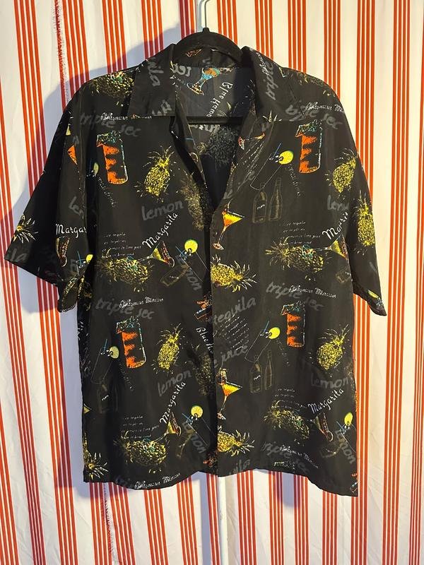 Tropical Print Button-Up Shirt