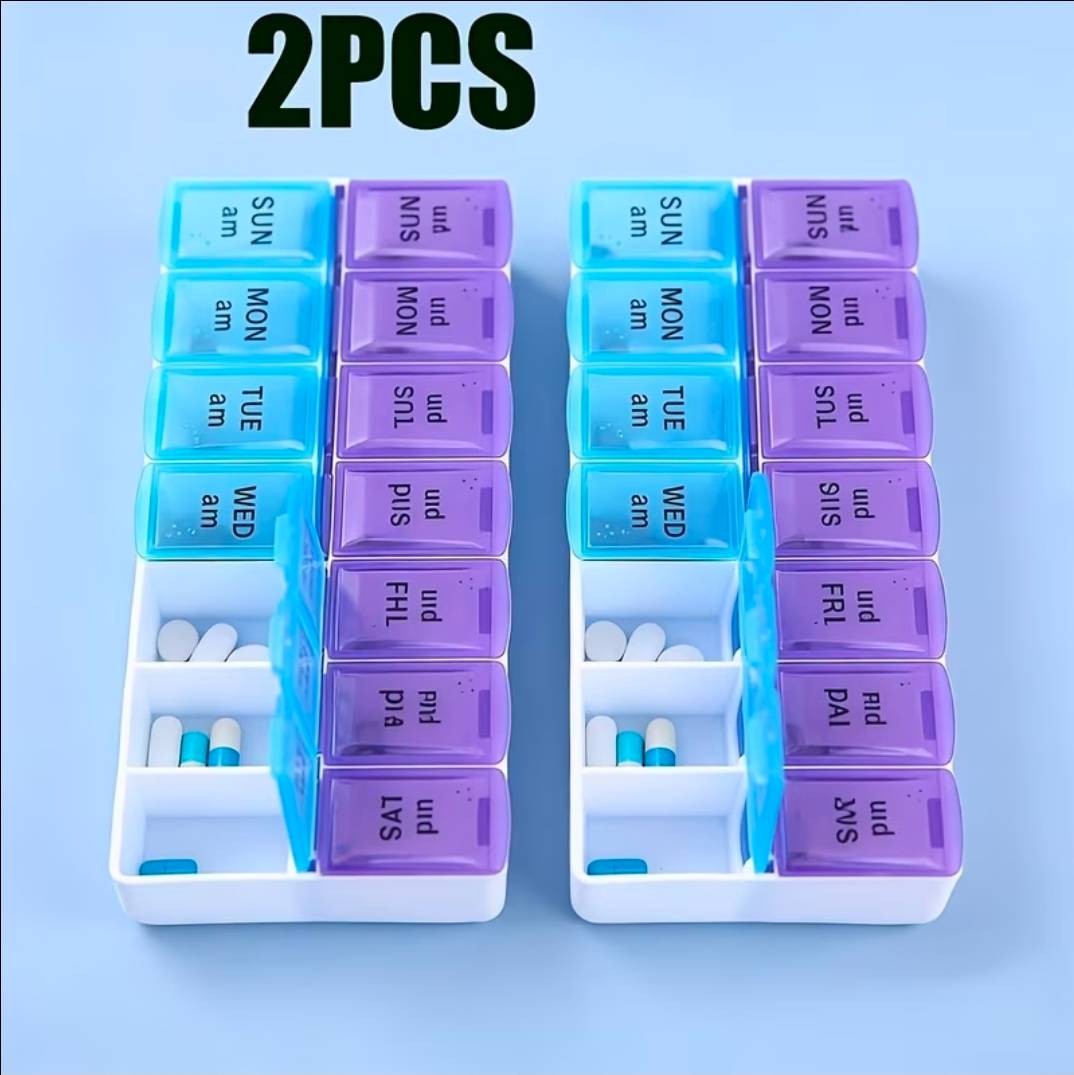 2PCS Weekly Pill Organizer Box